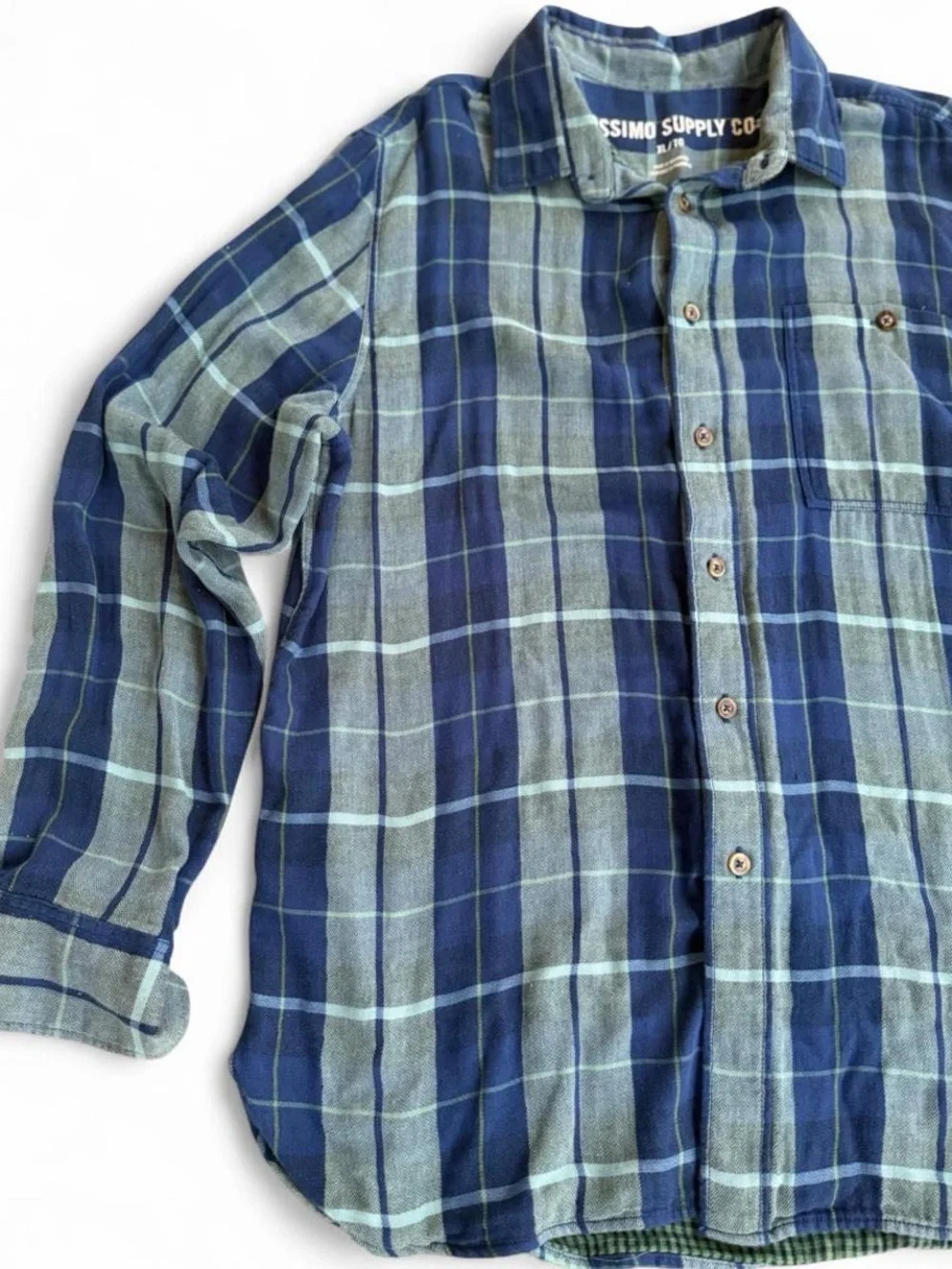 Mossimo Double Layer Gauze Plaid Flannel Mens XL Fall Menswear